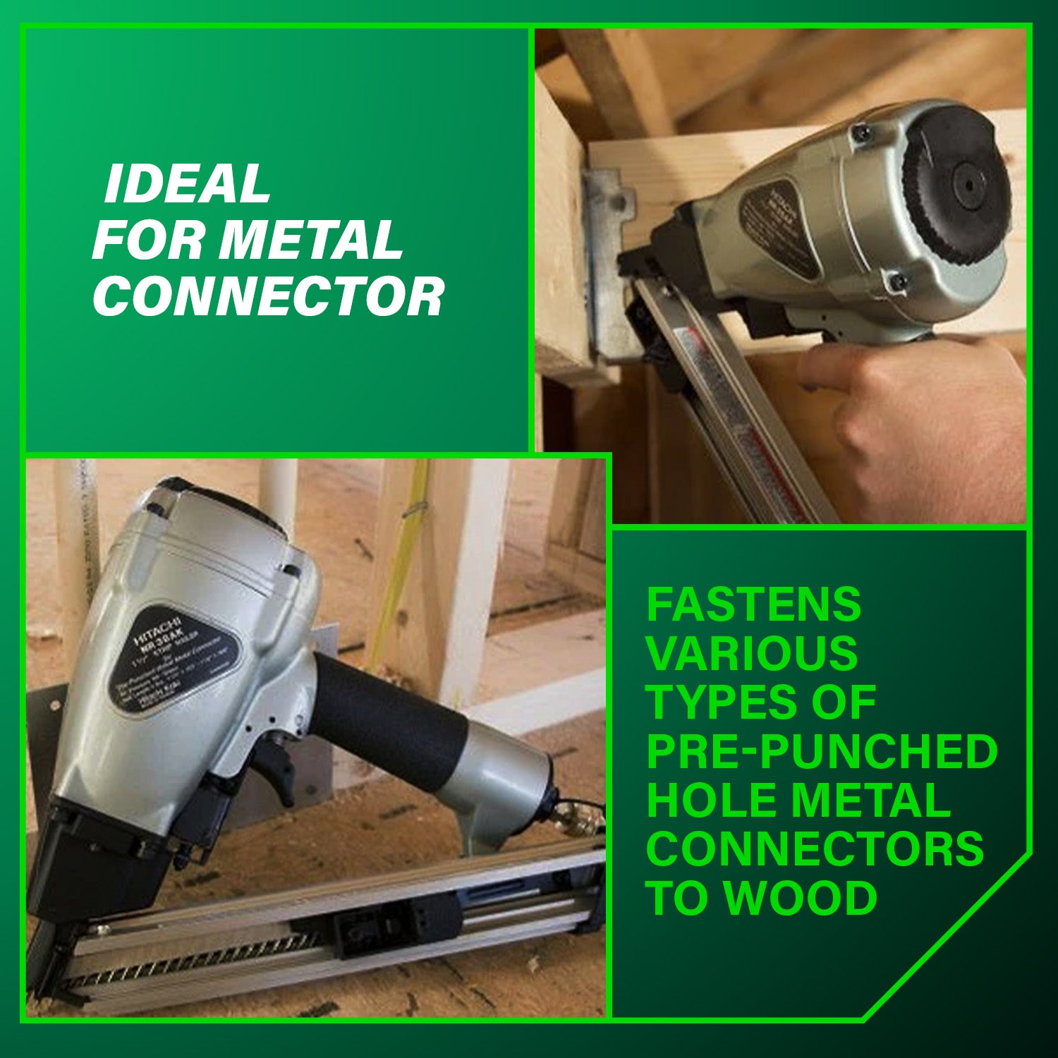 METABO HPT NR38AKM - 36 Degree 1-1/2 Inch Strap-Tite® Metal Connector Nailer