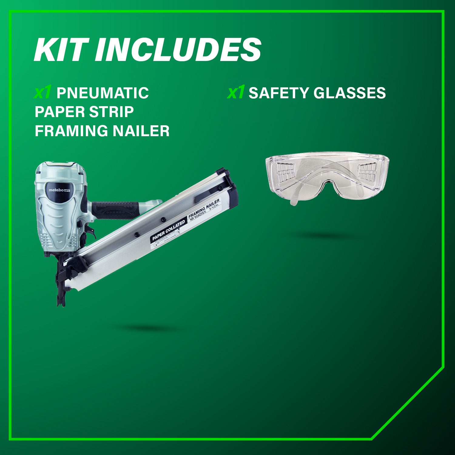 METABO HPT NR90ADS1M - 3-1/2 Inch 30° Paper Collated Framing Nailer