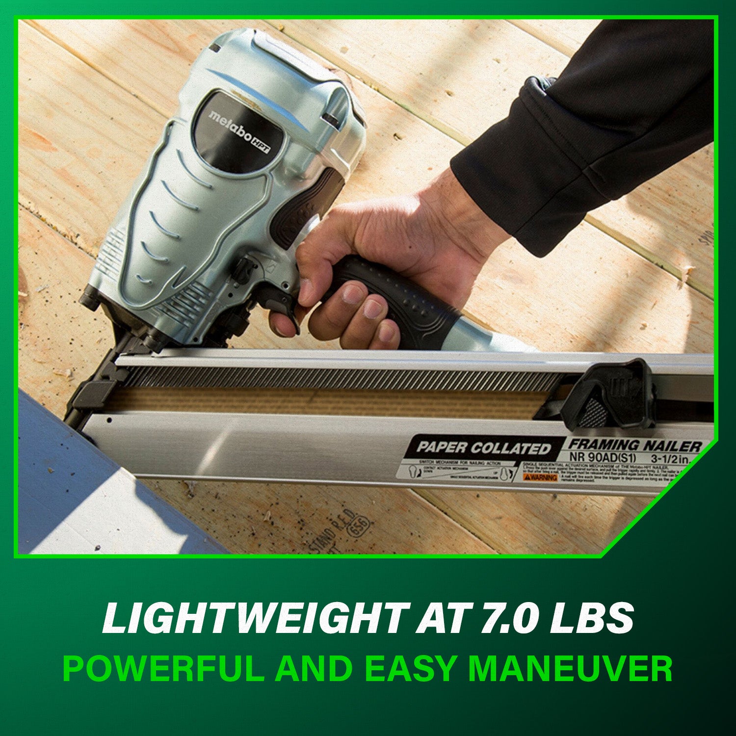METABO HPT NR90ADS1M - 3-1/2 Inch 30° Paper Collated Framing Nailer
