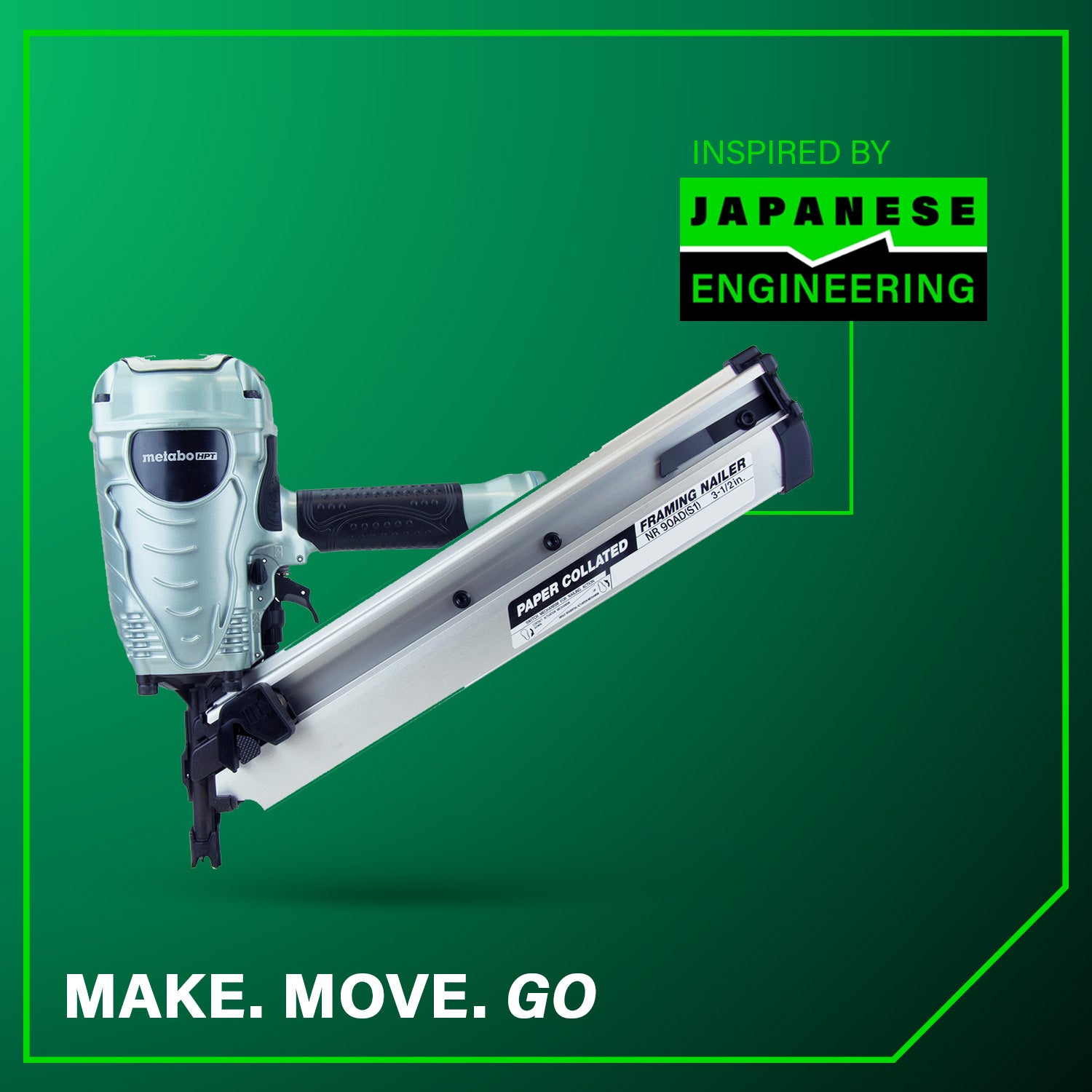 METABO HPT NR90ADS1M - 3-1/2 Inch 30° Paper Collated Framing Nailer