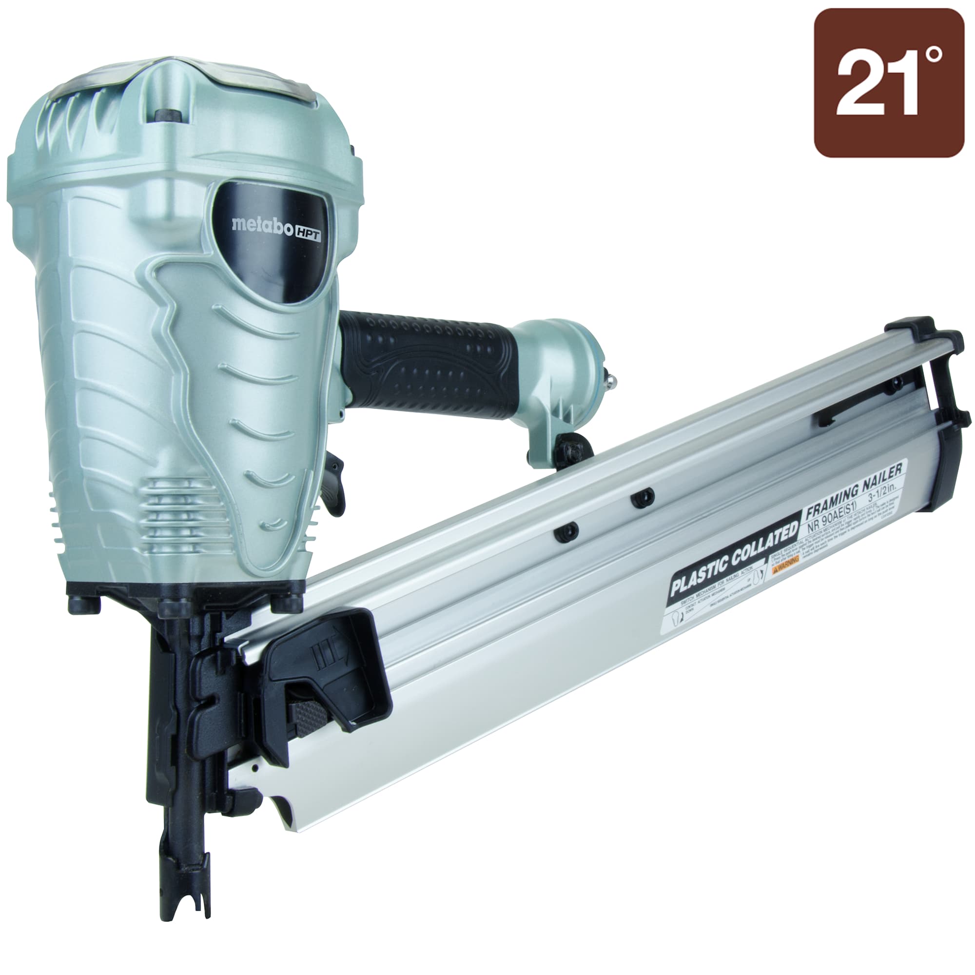 METABO HPT NR90AES1M - 21 Degree Plastic Collated 3-1/2 Inch Framing Nailer