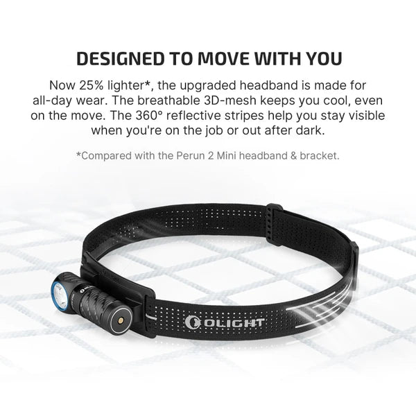 Olight Perun 3 Mini Headlamp & Flashlight - Black