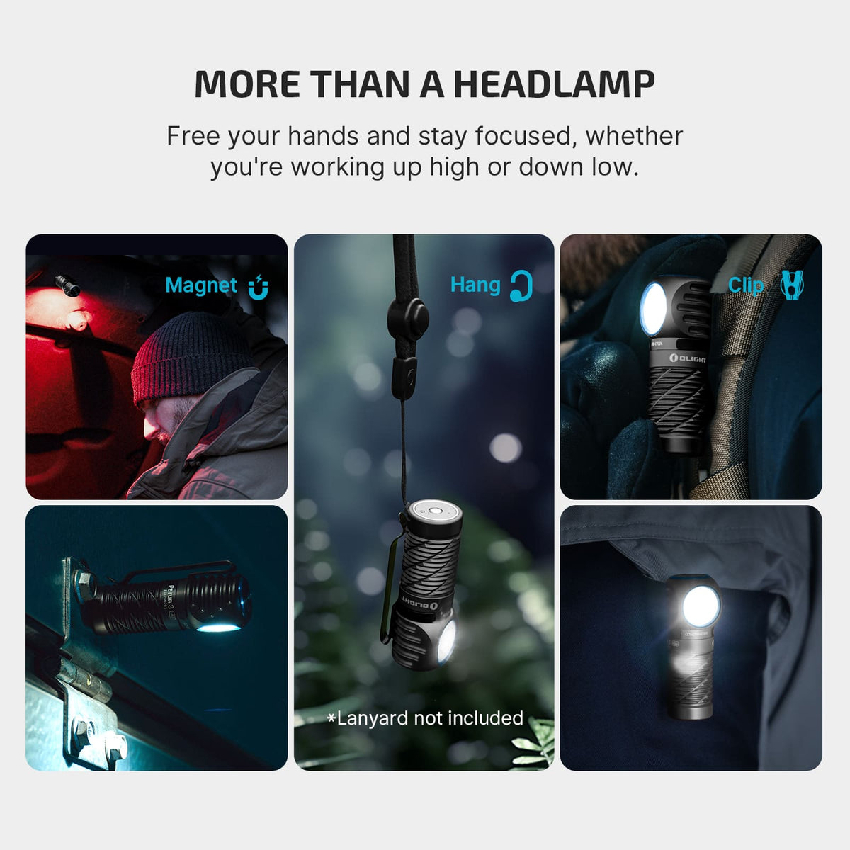 Olight Perun 3 Mini Headlamp & Flashlight - Black