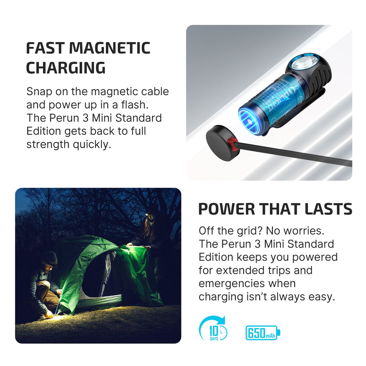 Olight Perun 3 Mini Headlamp & Flashlight - Black