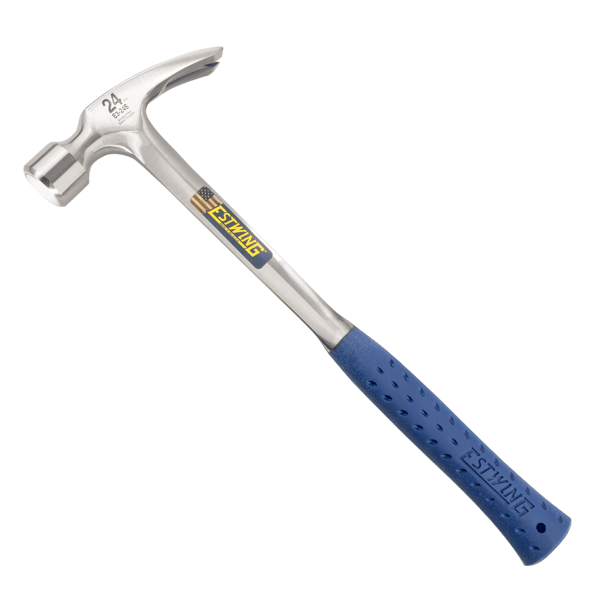 Estwing E3-24S - Blue Vinyl Gripped 24oz Smooth Face Framing Hammer