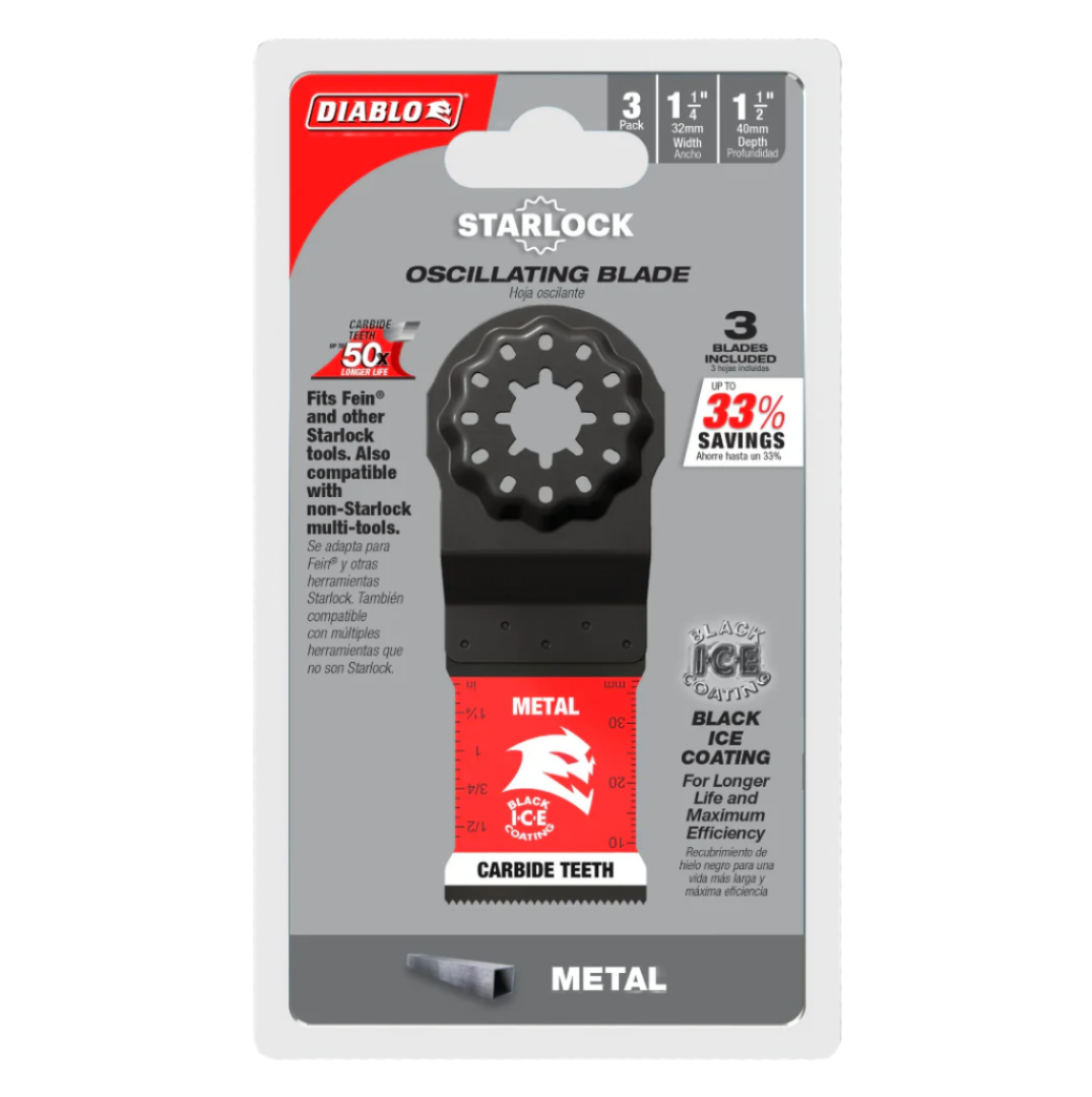 Diablo DOS125CF3 - 1-1/4 in. Starlock Carbide Oscillating Blades for Metal 3 pack