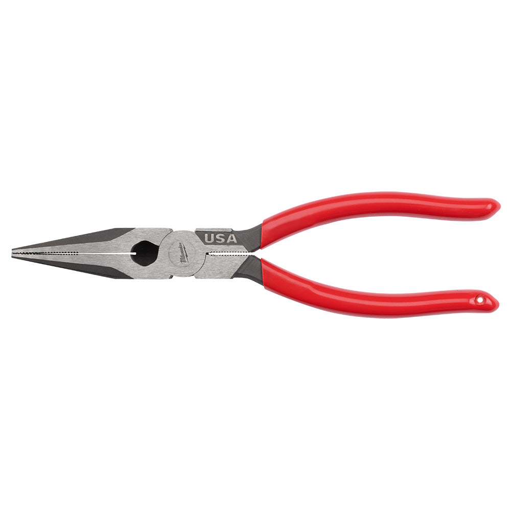 Milwaukee MT505 - 8" Long Nose Dipped Grip Pliers (USA) - Wise Line Tools