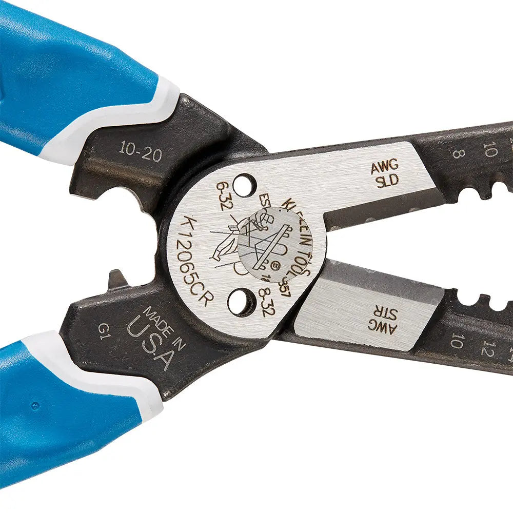 KLEIN KLE-K12065CR - Klein-Kurve® Heavy-Duty Wire Stripper / Cutter / Crimper Multi Tool, 8-20 AWG