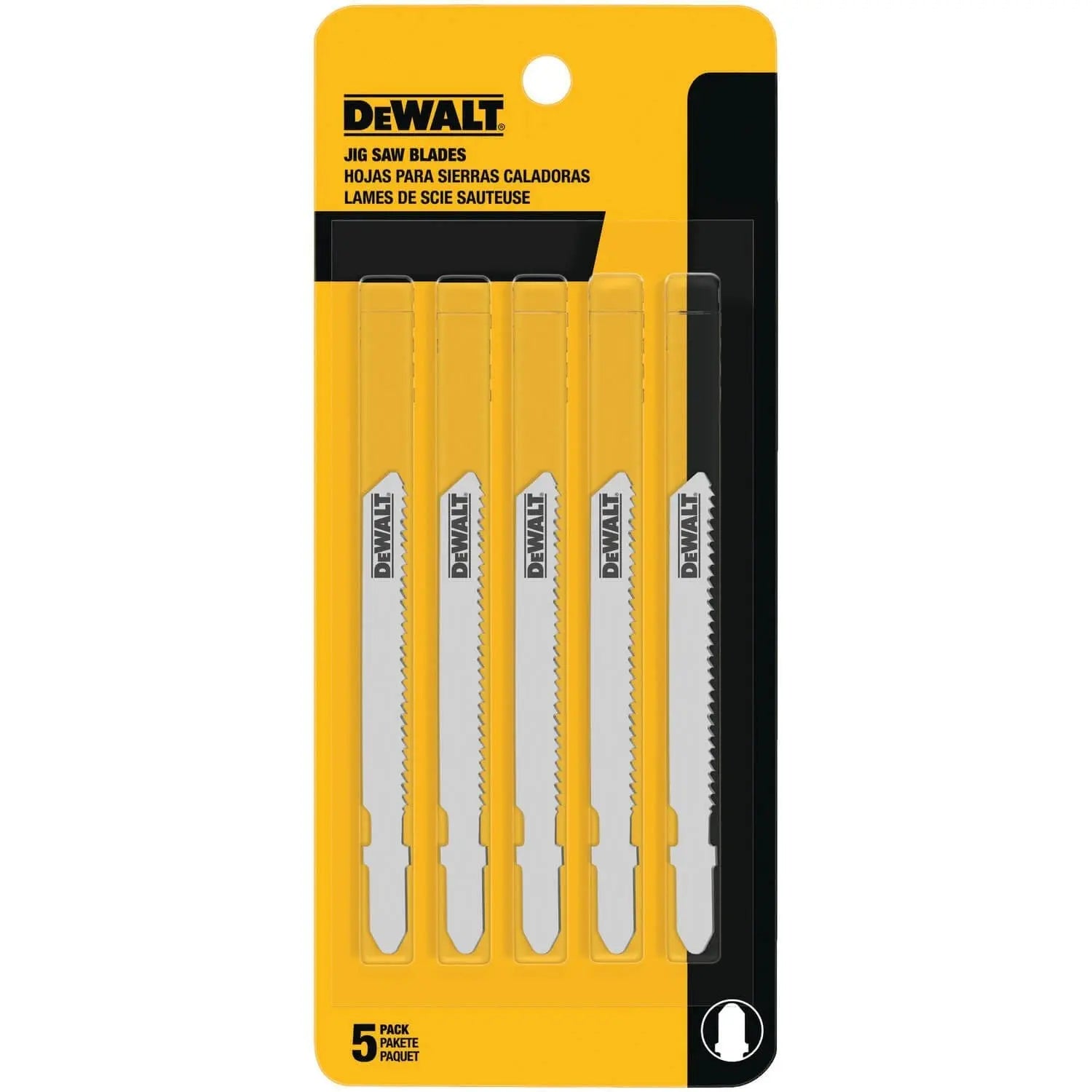 DEWALT DW3776-5-Jigsaw Blades, Thin Metal Cutting, T-Shank, 3-Inch, 24-Tpi, 5-Pack (Dw37765)