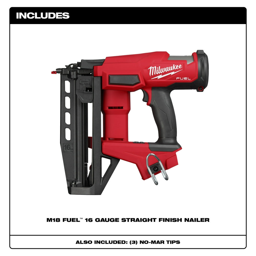 Milwaukee 3020-20 - M18 FUEL™ 16 Gauge Straight Finish Nailer - Wise Line Tools