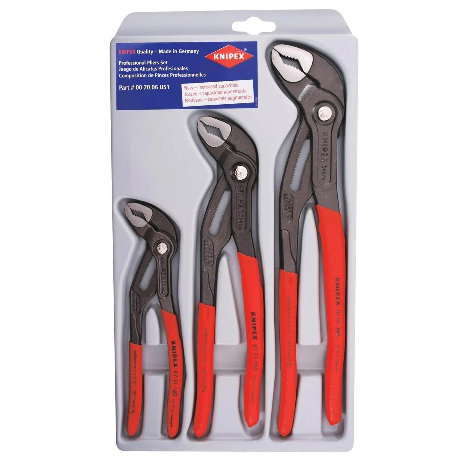 KNIPEX 002006US1 - 3 Pc Cobra® Pliers Set