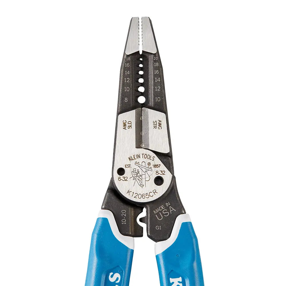 KLEIN KLE-K12065CR - Klein-Kurve® Heavy-Duty Wire Stripper / Cutter / Crimper Multi Tool, 8-20 AWG
