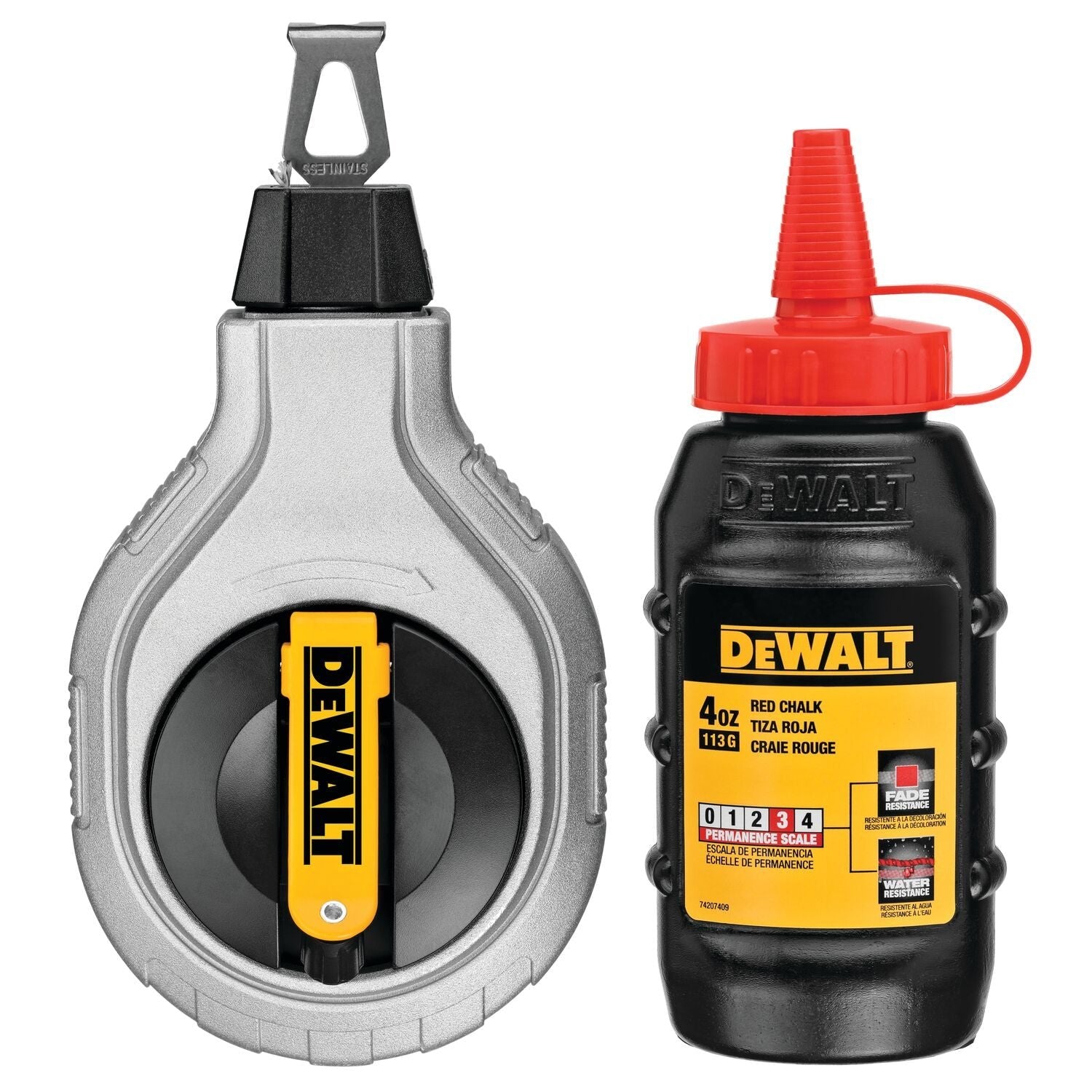 DEWALT DWHT47408-6:1 Chalk Reel 100 Ft W/Red