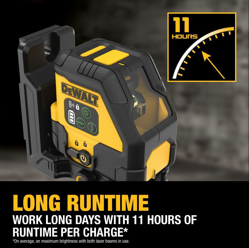 DEWALT DCLE14201GB - USB Rechargeable Green Cross Line Laser Base Kit