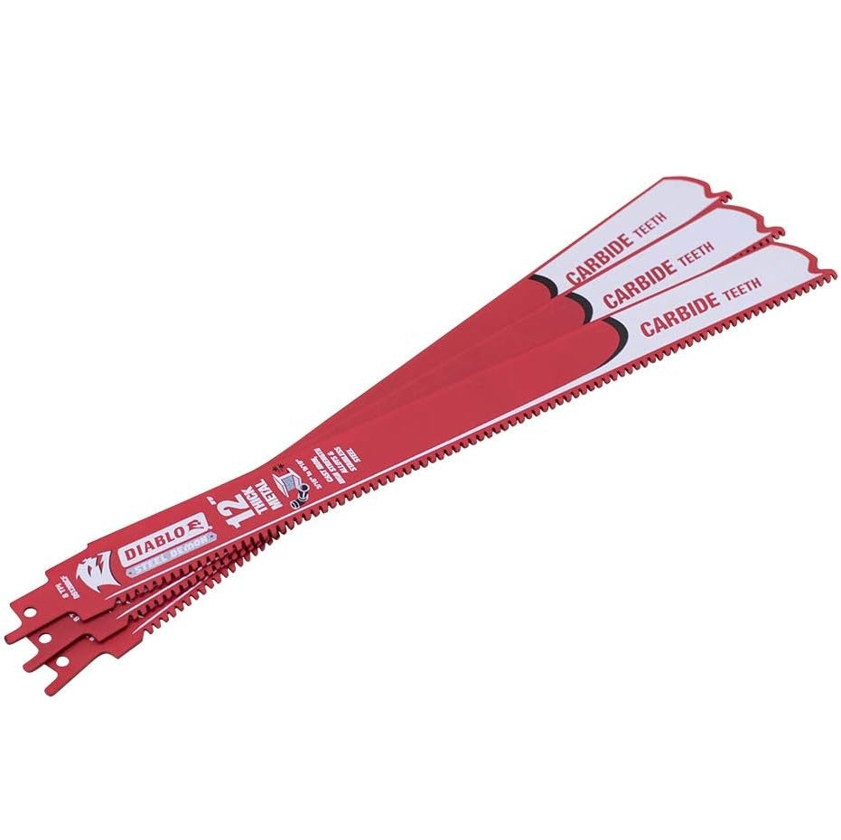Diablo DS1208CF3 - 12 in. Carbide Recip Blades for Thick Metal Cutting