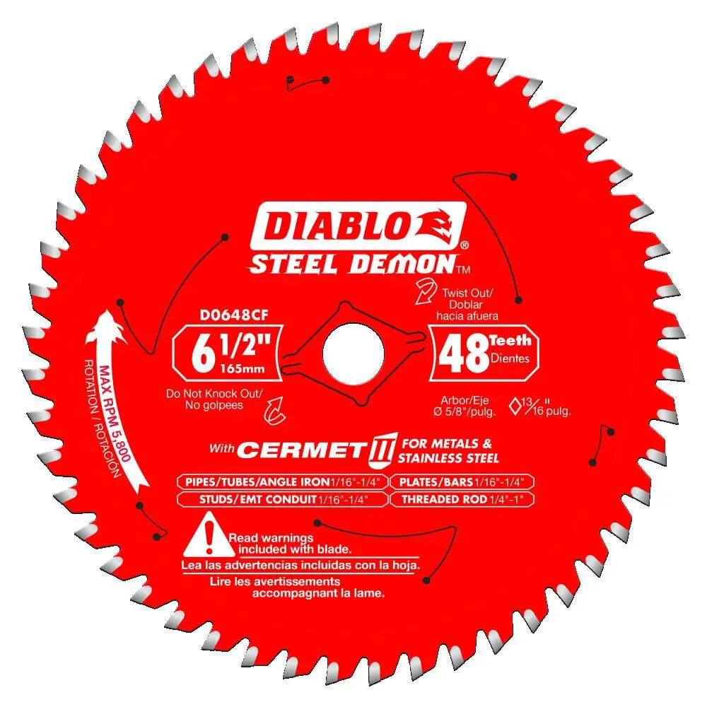 Diablo D0648CFA  -  6 1/2" x 48T Cermet Steel