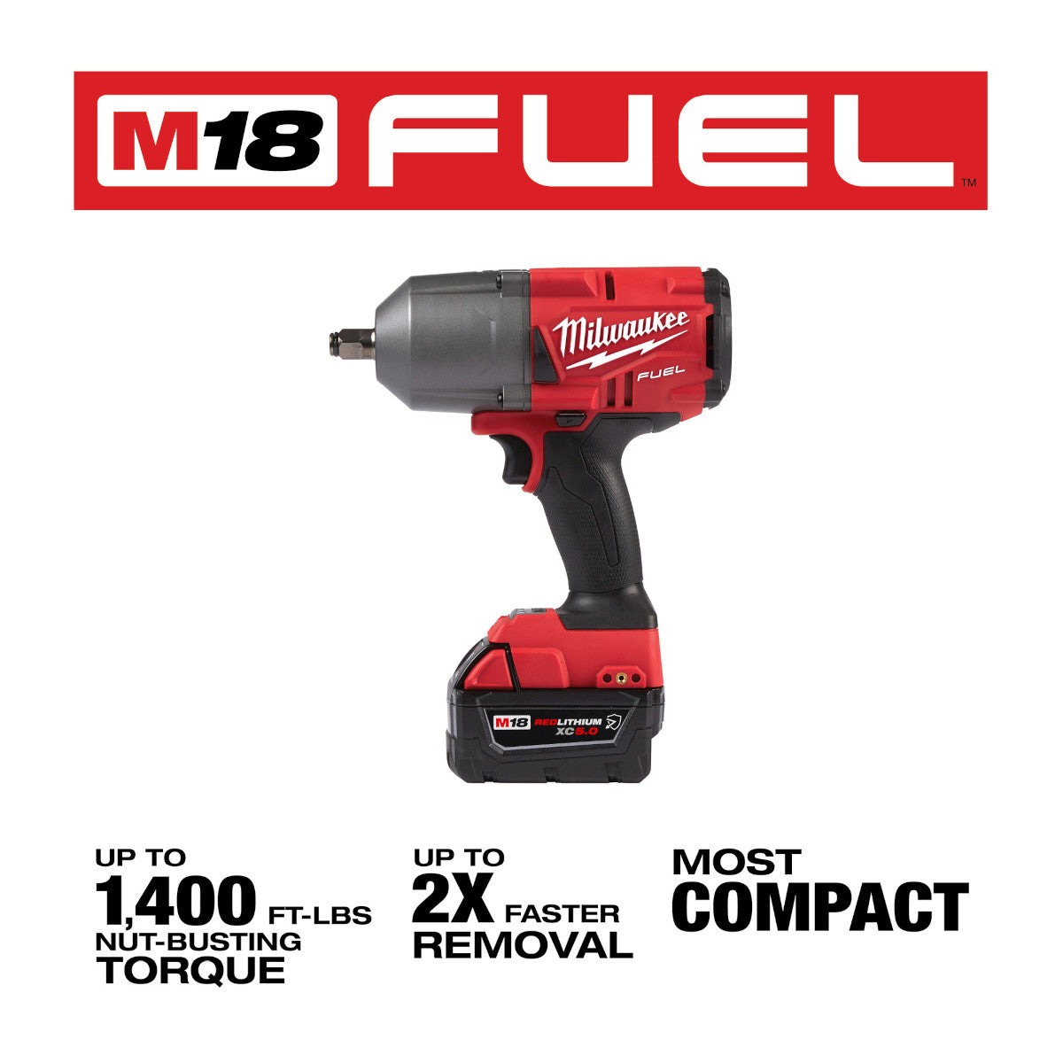 Milwaukee 2767-22R - M18 FUEL™ High Torque 1/2” Impact Wrench with Friction Ring Kit - Wise Line Tools