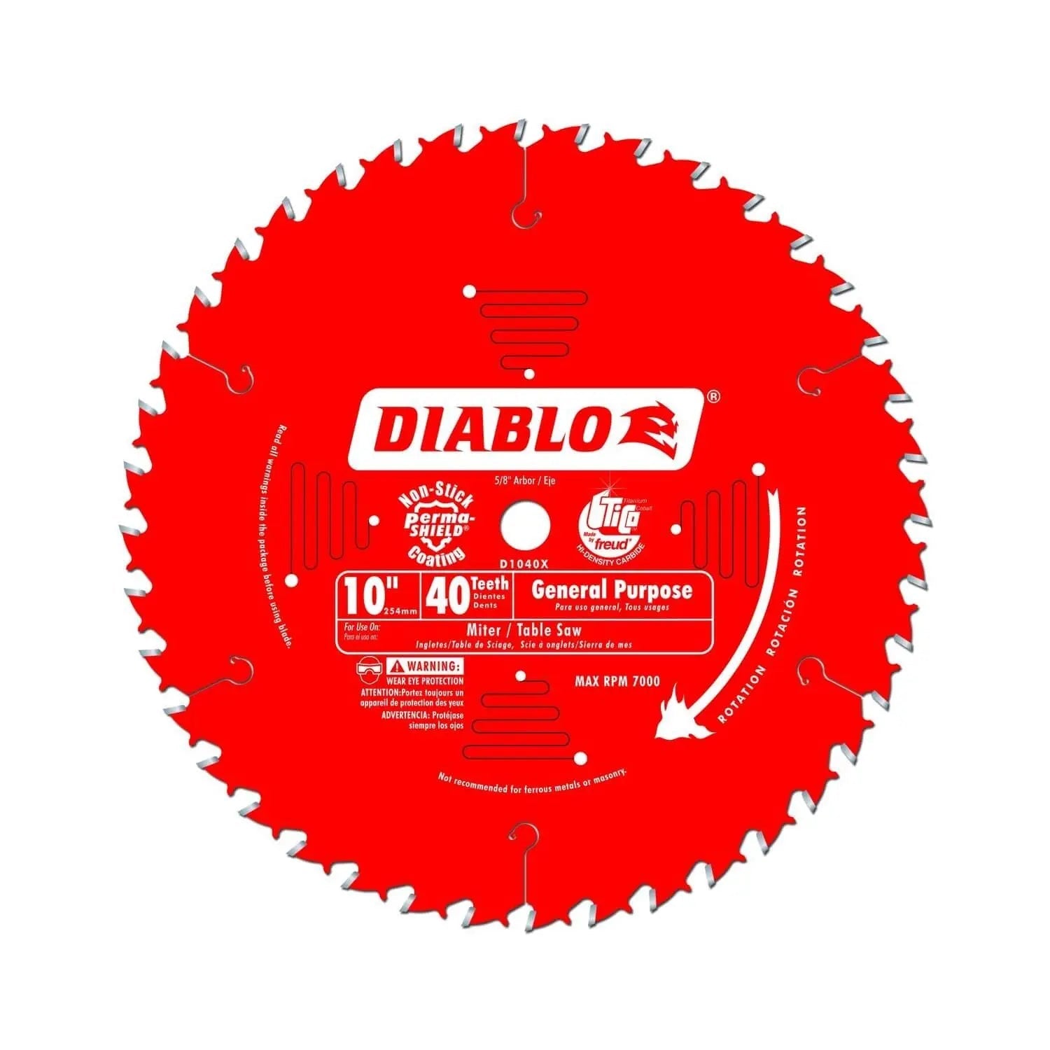 Diablo D1040X - 10" x 40-Teeth General Purpose Saw Blade for Wood