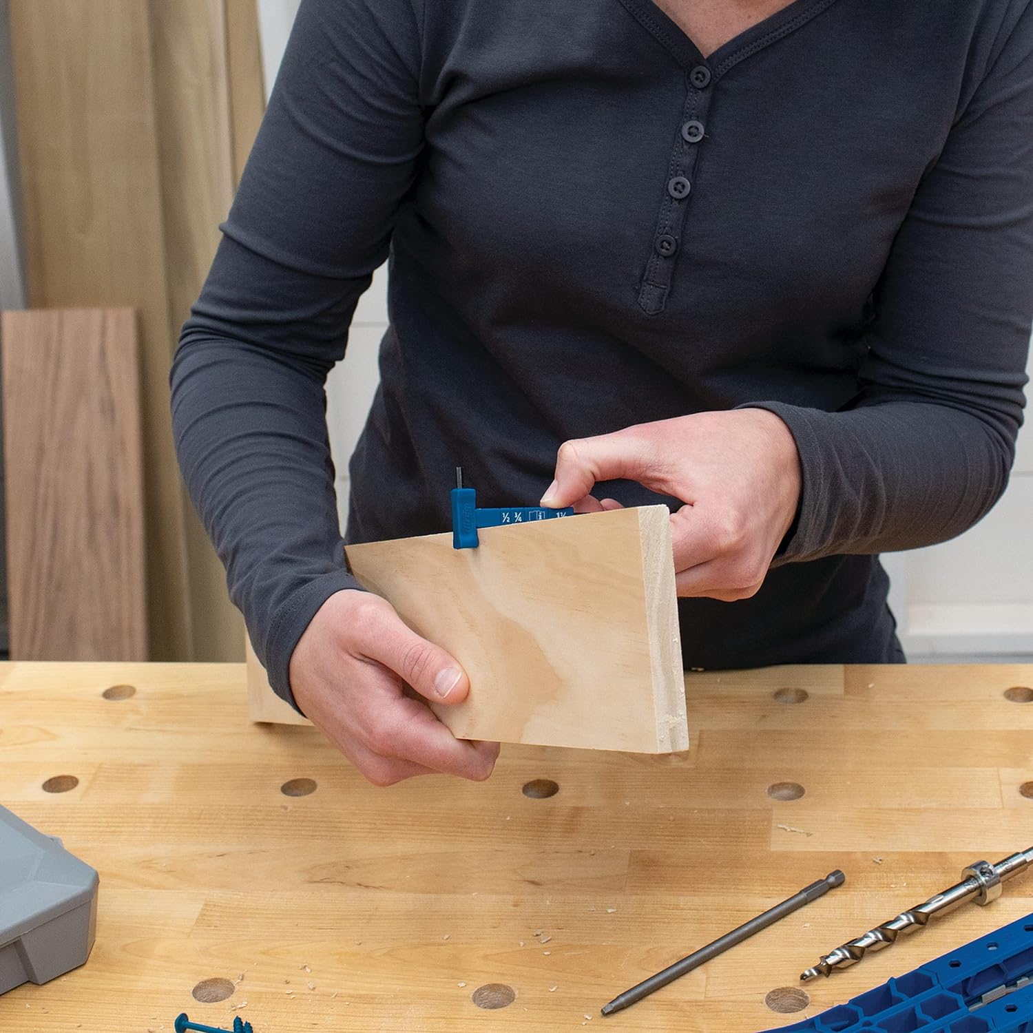 KREG KPHA308 - Easy-Set Drill Bit with Stop Collar & Gauge/Hex Wrench