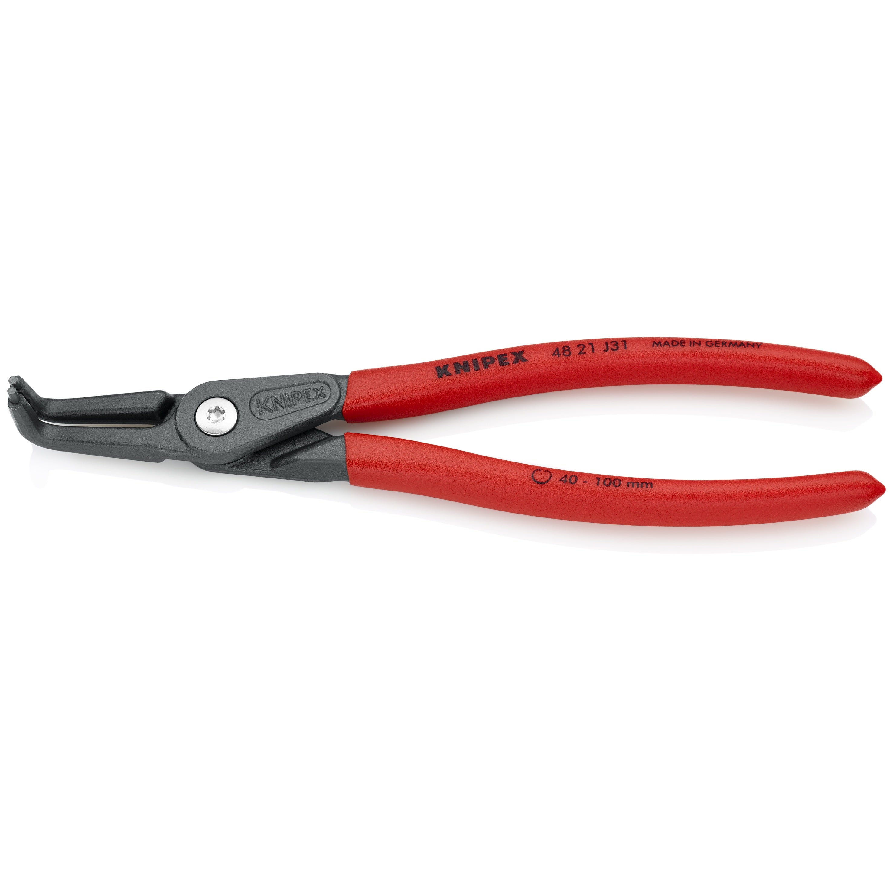 KNIPEX 4821J31 - 8 1/4" Internal 90° Angled Precision Snap Ring Pliers