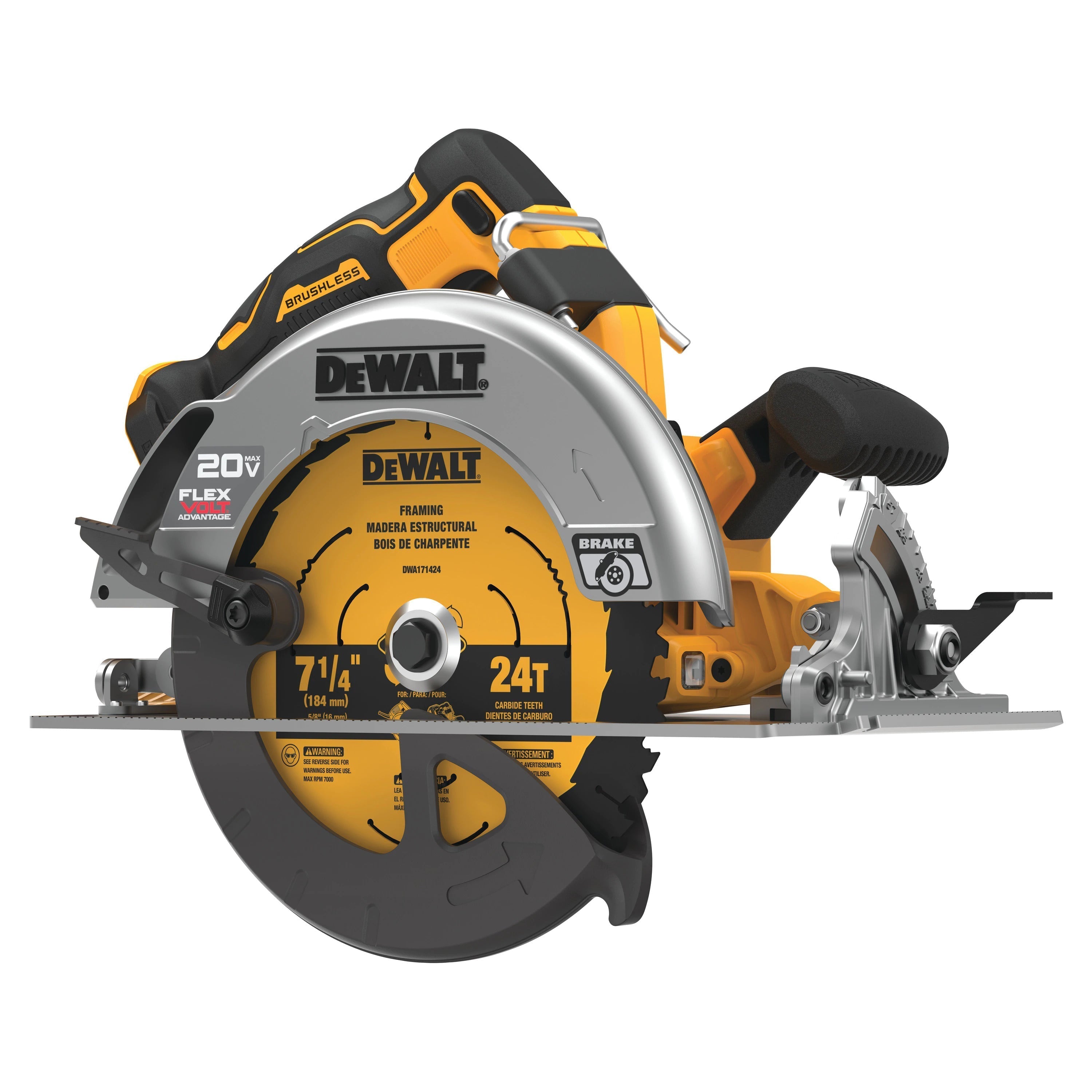 DEWALT DCS573B-20V MAX* 7-1/4 in. Brushless Cordless Circular Saw with FLEXVOLT Advantage (Tool Only) - Wise Line Tools