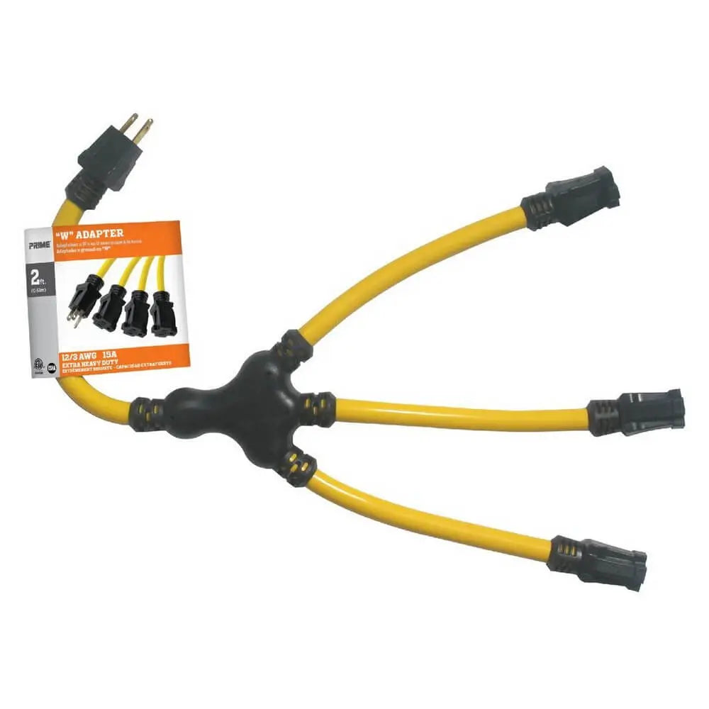 PRIME AD190802L - 2ft. 12/3 STOW Yellow "W" Adapter