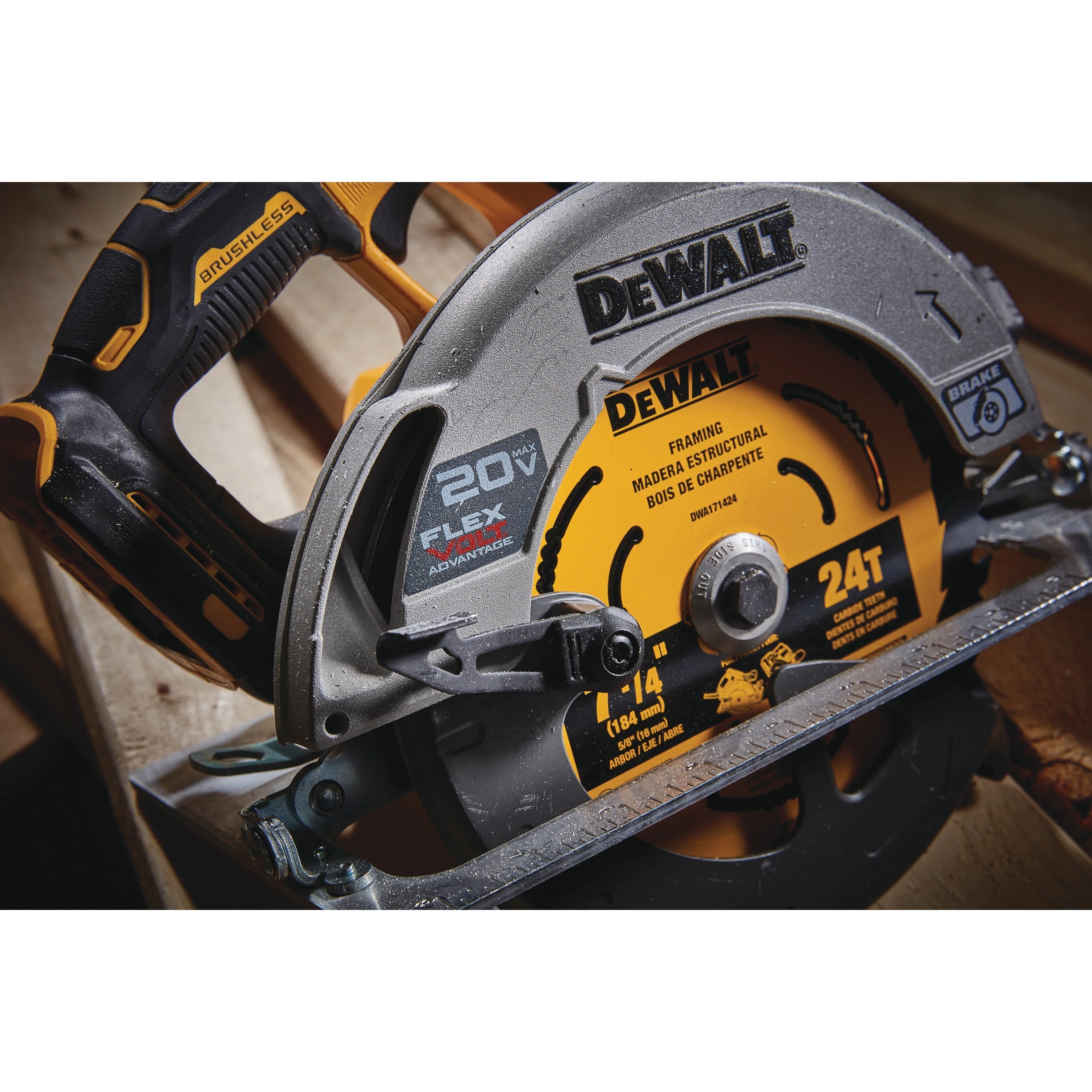 DEWALT DCS573B-20V MAX* 7-1/4 in. Brushless Cordless Circular Saw with FLEXVOLT Advantage (Tool Only) - Wise Line Tools