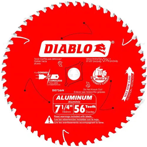 Diablo D0756NA  -  7 1/4" x 56T Aluminum