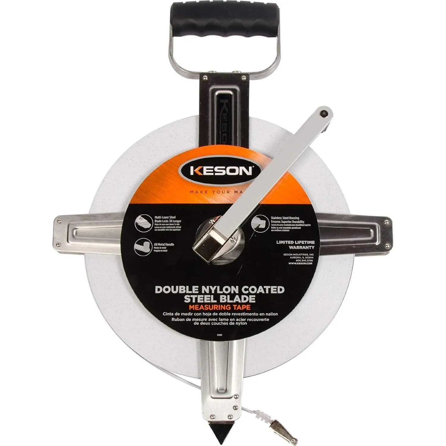 Keson SNR18300 - 300' Nylon Coated Steel Measuring Tape
