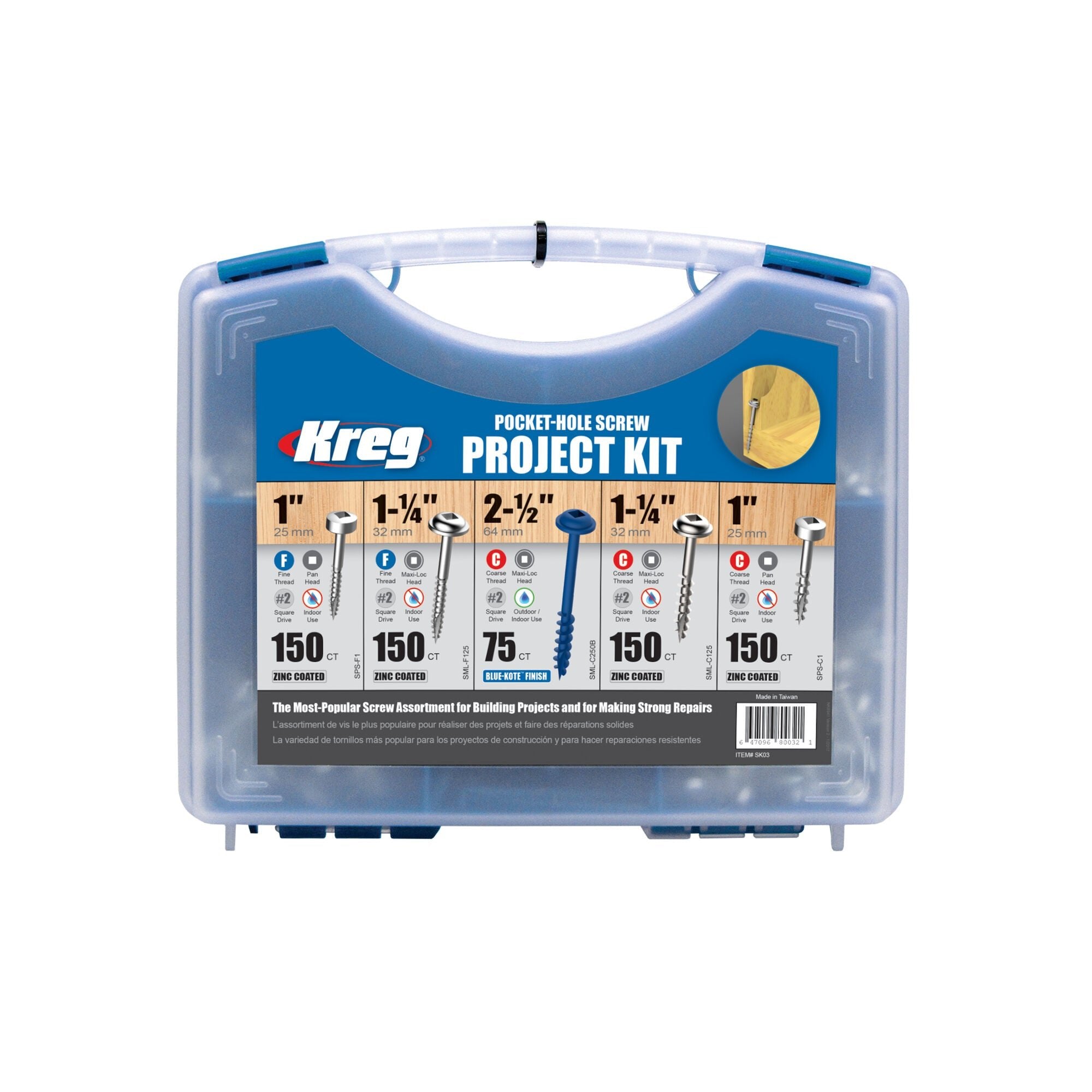 KREG SK03 - Pocket-Hole Screw Project Kit
