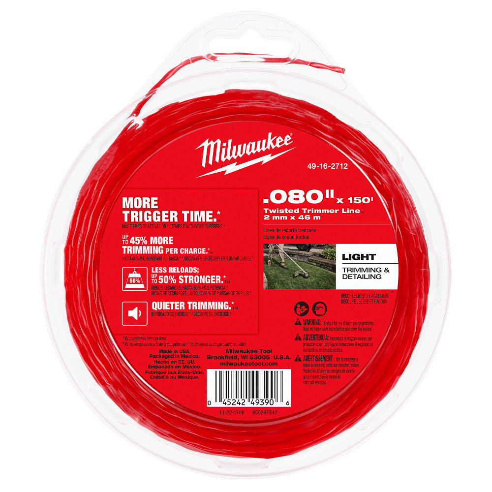Milwaukee 49-16-2712 - .080 in. x 150 Ft. Trimmer Line - Wise Line Tools