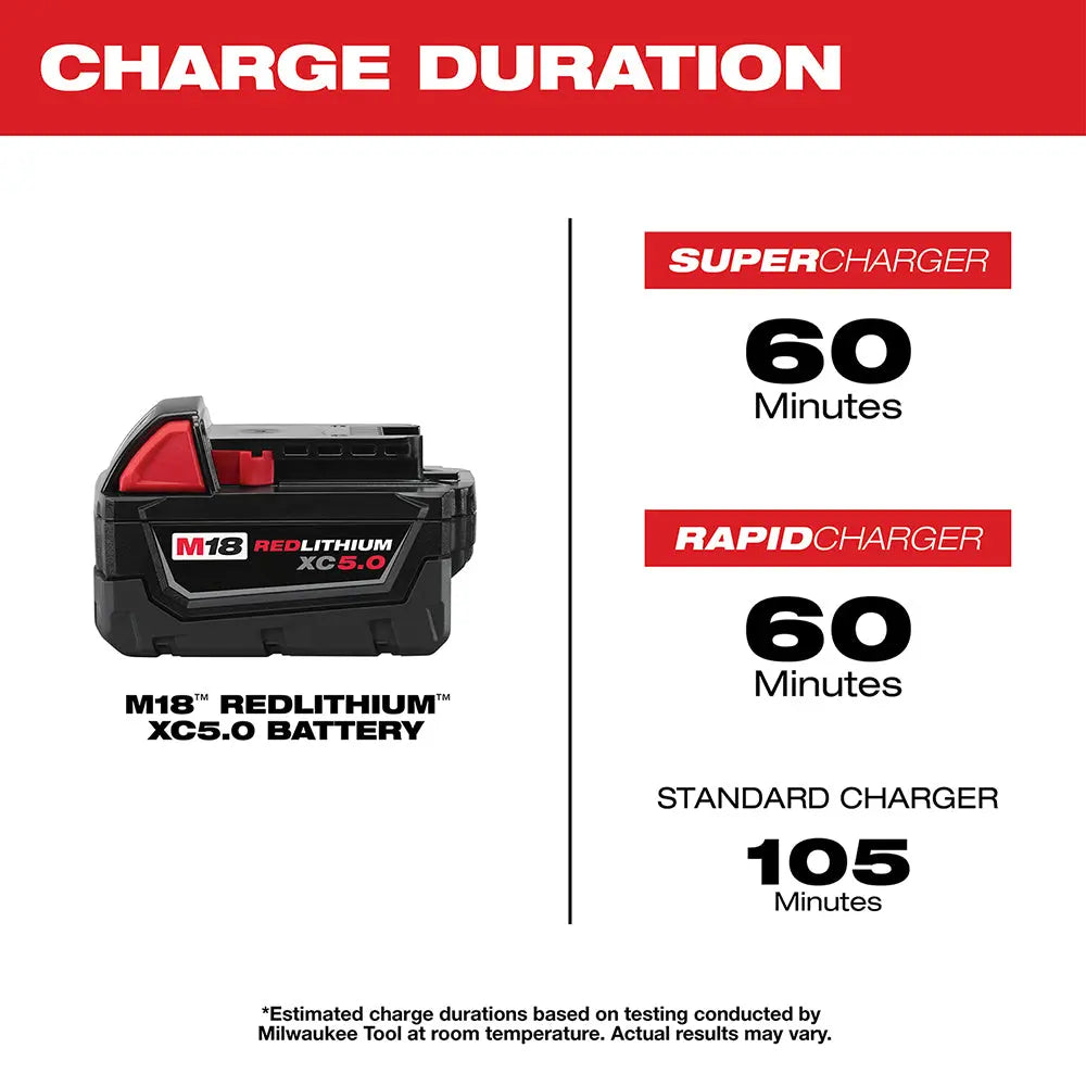 Milwaukee 48-11-1852 - M18™ REDLITHIUM™ XC 5.0Ah Extended Capacity Battery Pack (2 Piece)