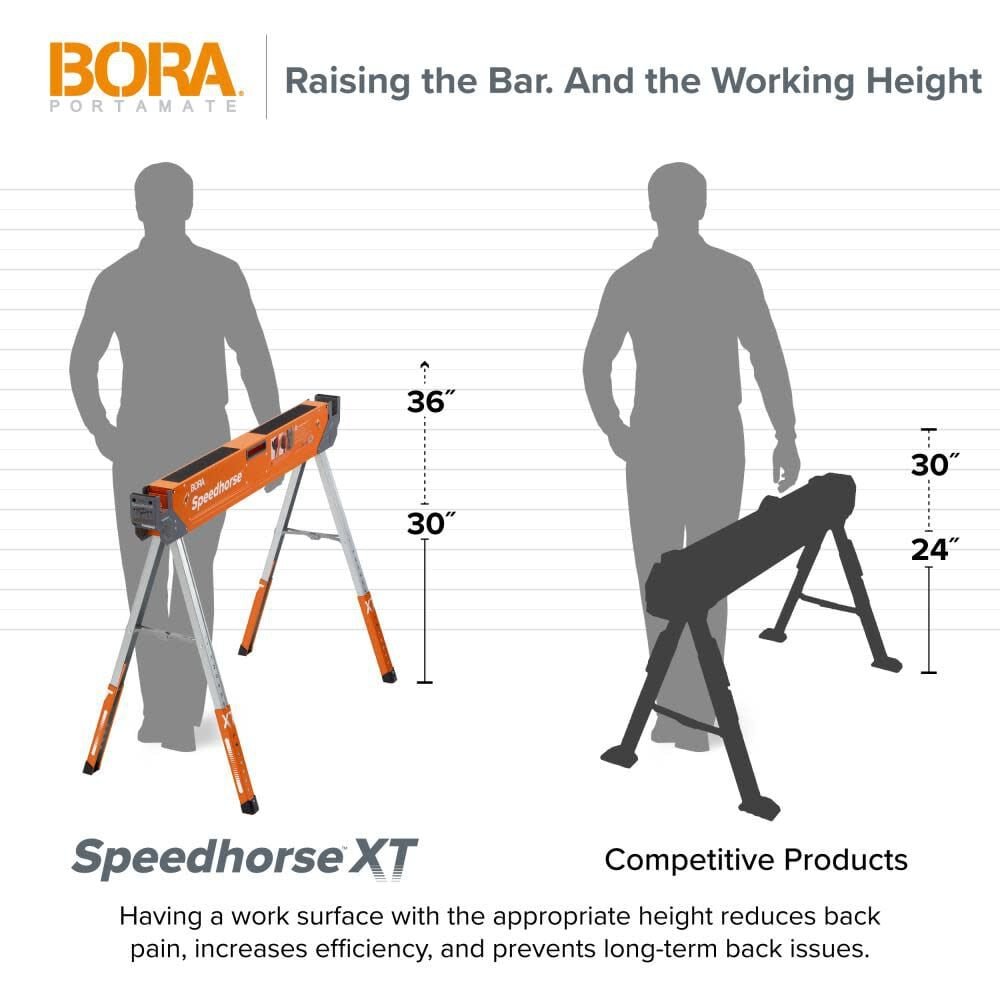 Bora PM-4550 - Portamate Adjustable Speedhorse XT Sawhorse Work Support System