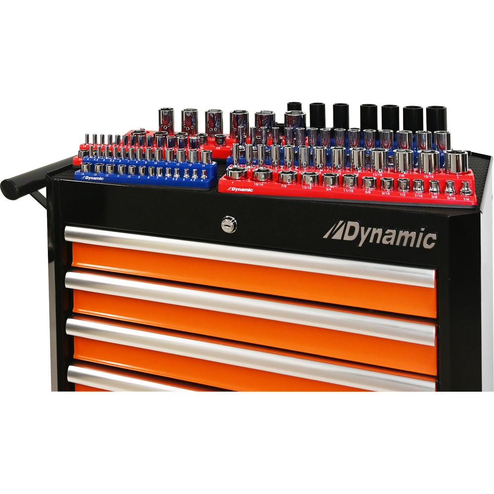 Dynamic Tools GT-D029004 -Dynamic Tools 1/2-in Drive Magnetic Organizer for 16 SAE Sockets - Wise Line Tools