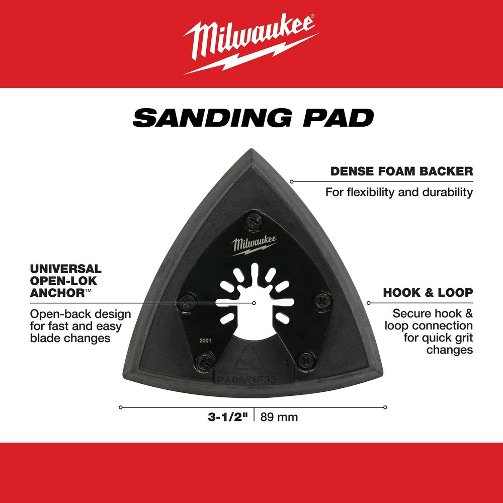 Milwaukee 49-25-2001 - OPEN-LOK™ 3-1/2" TRIANGLE SANDING PAD 1PK