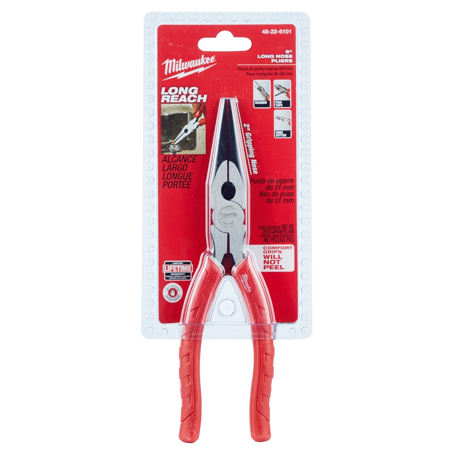 Milwaukee 48-22-6101 - 8 in. Long Nose Pliers - Wise Line Tools