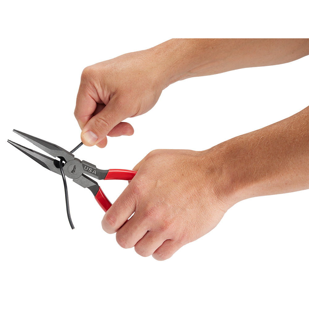 Milwaukee MT505 - 8" Long Nose Dipped Grip Pliers (USA) - Wise Line Tools