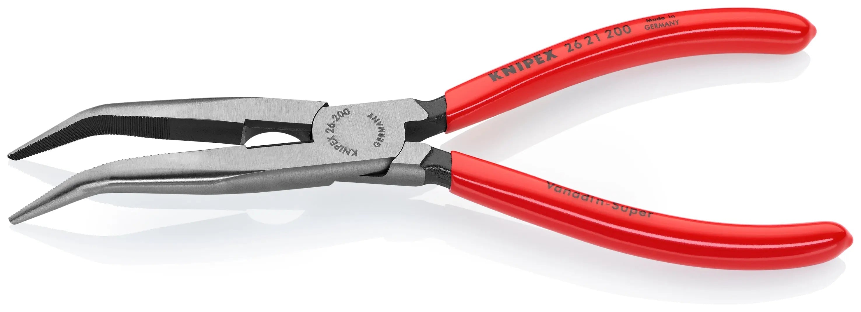 KNIPEX 2621200SBA - 8" Long Nose 40° Angled Pliers with Cutter