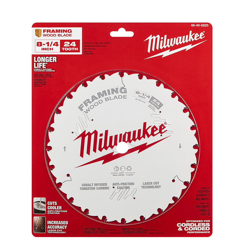Milwaukee 48-40-0820 - 8-1/4 in. 24T Framing Circular Saw Blade