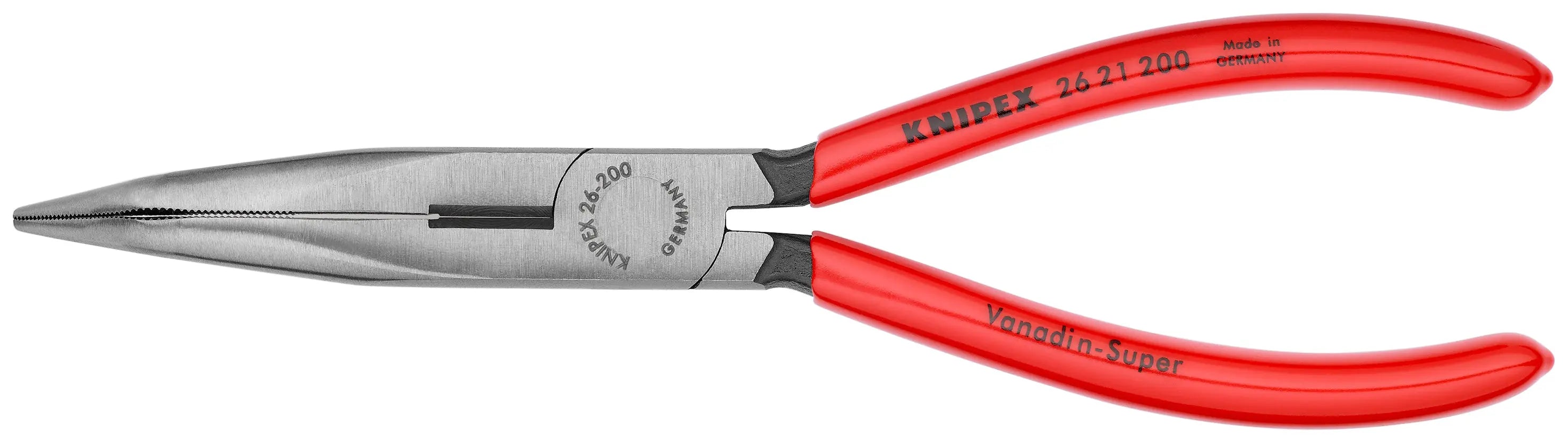 KNIPEX 2621200SBA - 8" Long Nose 40° Angled Pliers with Cutter