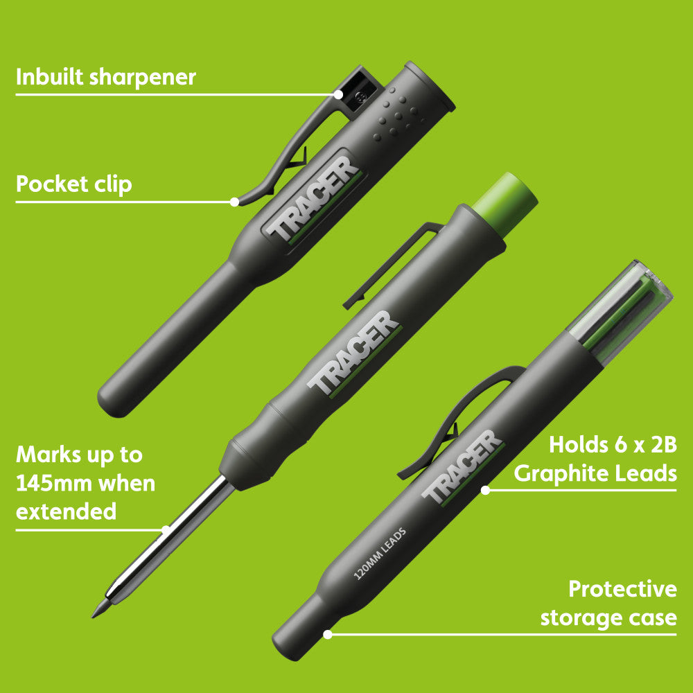 Tracer AMK1 - Deep Hole Construction Pencil w/ Replacement Lead set