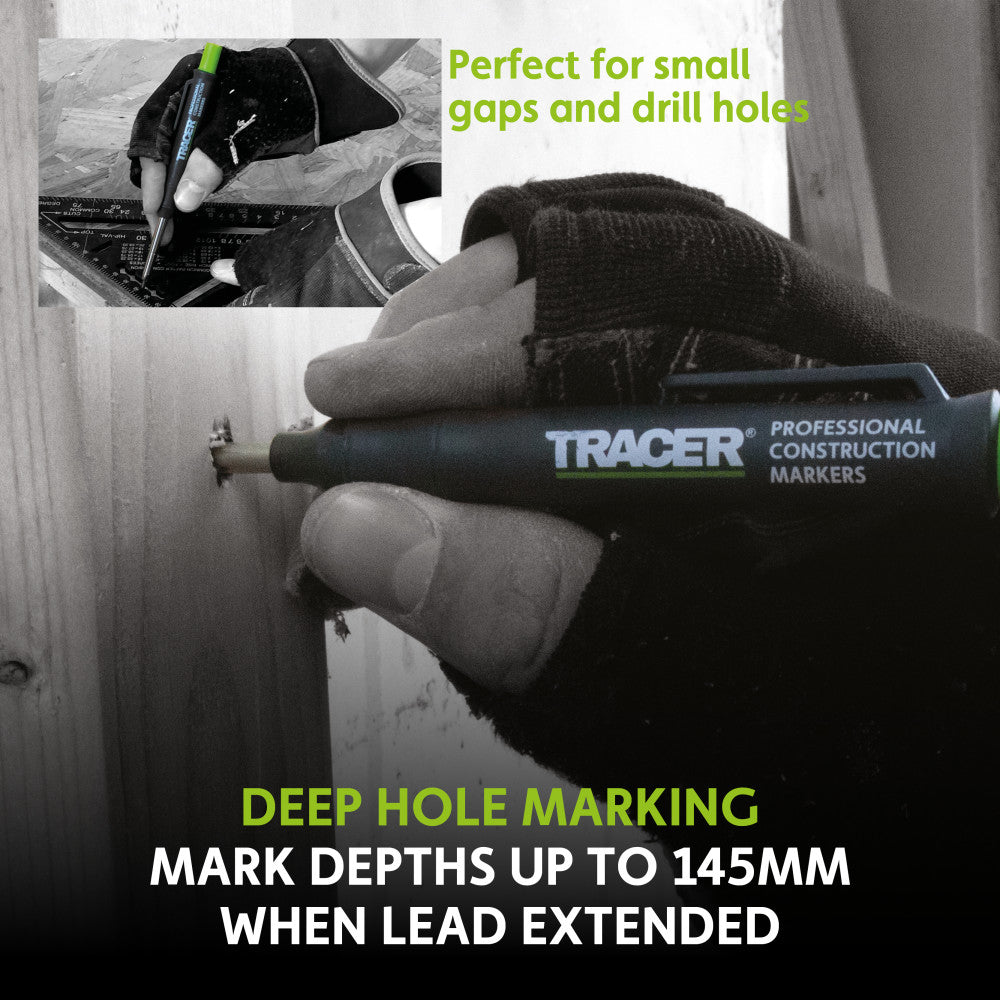 Tracer AMK1 - Deep Hole Construction Pencil w/ Replacement Lead set